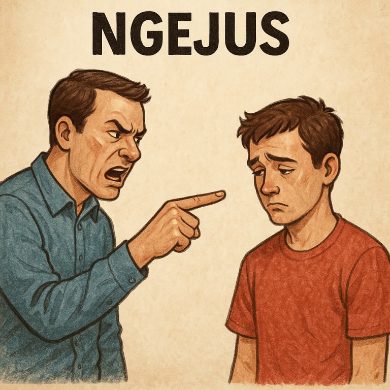 ngejust orang artinya apa