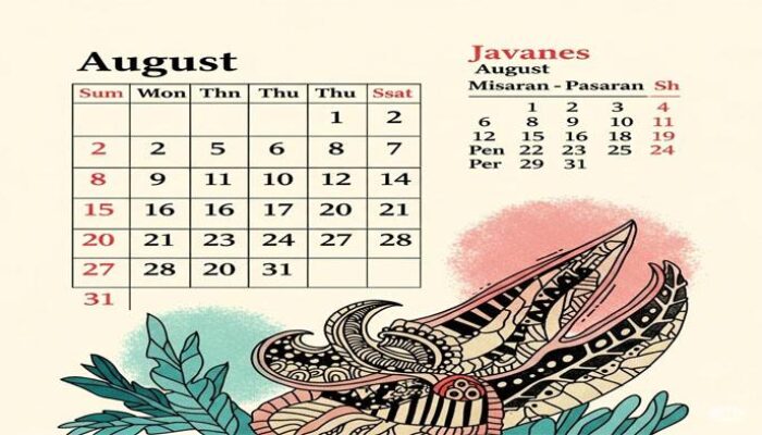 Kalender Jawa Agustus 2025 Lengkap: Weton, Hari Baik Pernikahan, dan Penanggalan Pasaran Tradisional
