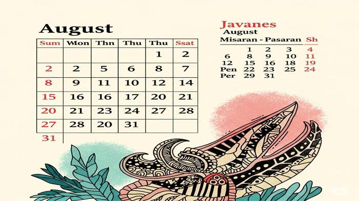 Kalender Jawa Agustus 2025: Weton dan Hari Baik
