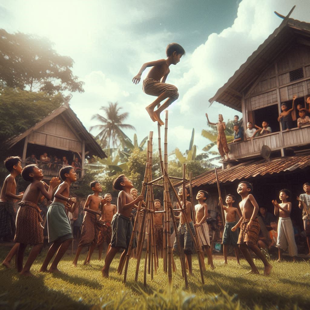 Egrang Tradisional Olahraga yang Kembali Diminati Anak Muda